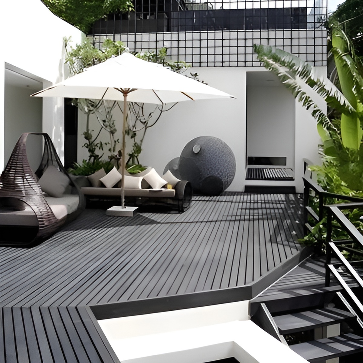 Lame de terrasse Composite - Gris anthracite